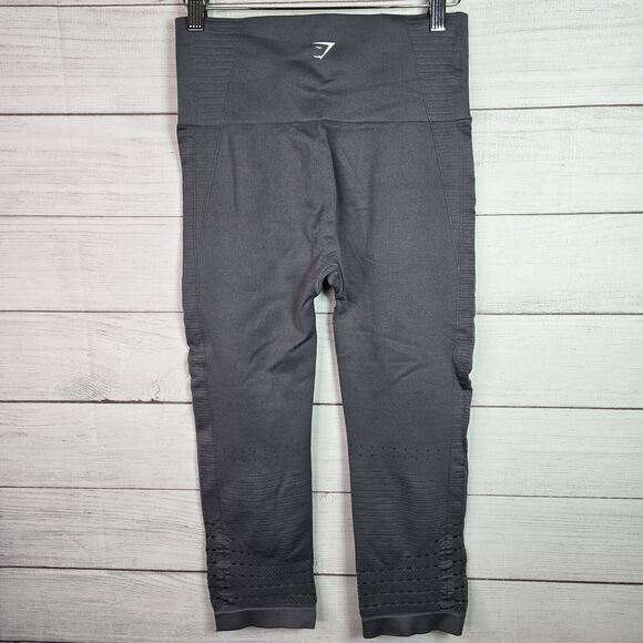 Gymshark Gray High Rise Seamless Energy Mosh Perforated Leggings Women’s Size M - Picture 4 of 7